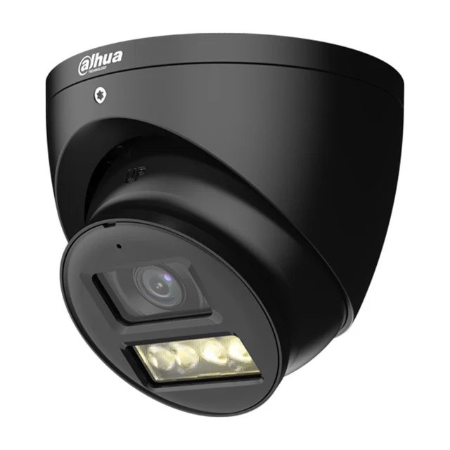 Camera supraveghere Dome cu iluminare duala Dahua Starlight HAC-HDW1500T-IL-A-0280B-S3-DIP, 5 MP, IR/lumina alba 40 m, 2.8 mm, microfon, DIP switch, neagra