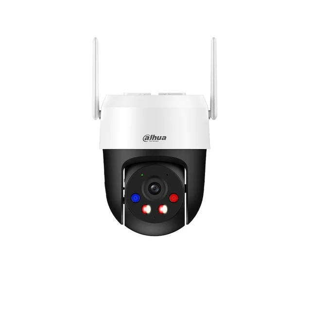 Camera supraveghere rotativa PT wireless IP WiFi6 cu iluminare duala Dahua P3AS-PV, 3MP, IR/lumina alba 30 m, 4 mm, alarma sonora si vizuala rosie-albastra, detectie om/vehicul cu AI, aut…