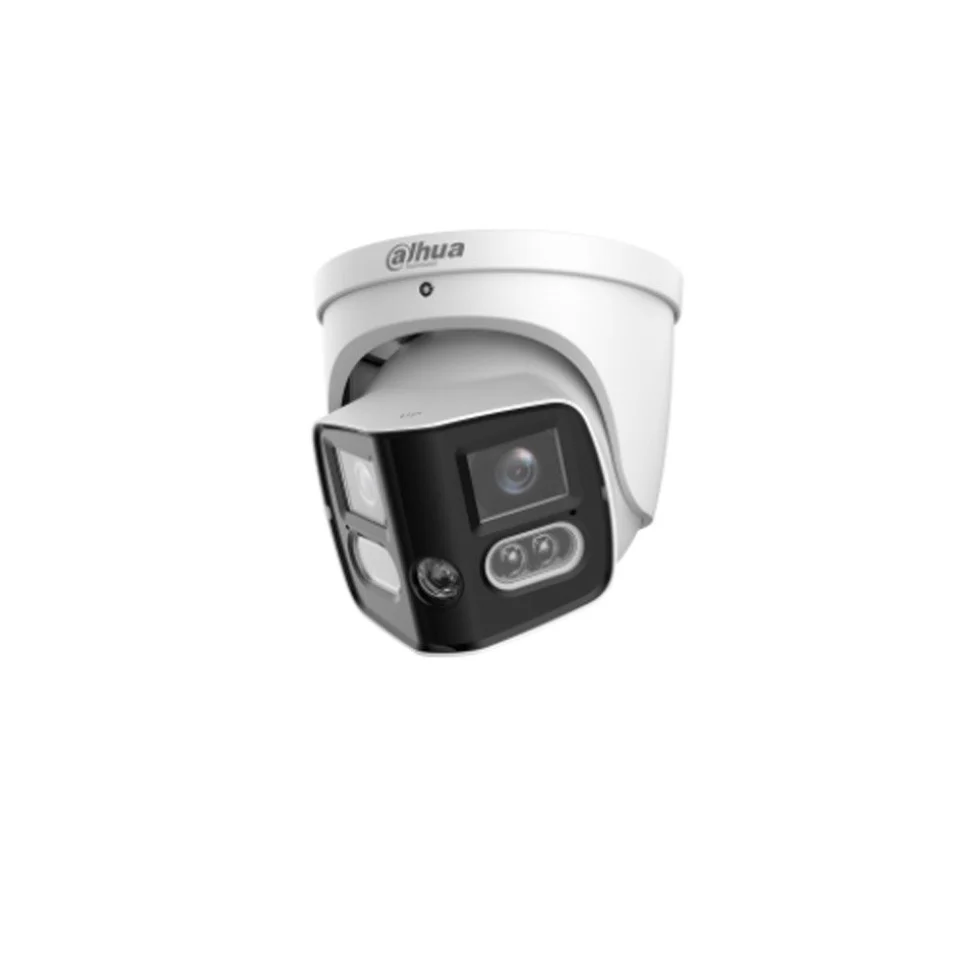 Camera supraveghere IP Dome panoramica cu lentila si iluminare duala Dahua WizSense TiOC AcuPick IPC-PDW3859-A180-E2-AS-PV, 2 x 4 MP, 2.8 mm, IR/lumina calda 30 m, detectie AI, alarma, mi…