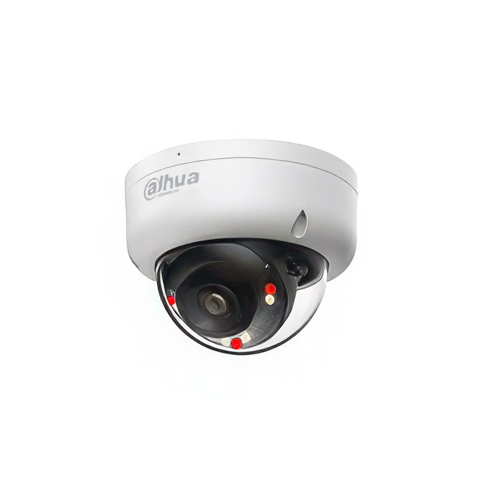 Camera supraveghere IP Dome cu iluminare duala Dahua IPC-HDBW1639E1-A-IL, 6 MP, 2.8 mm, IR 30 m, microfon, PoE