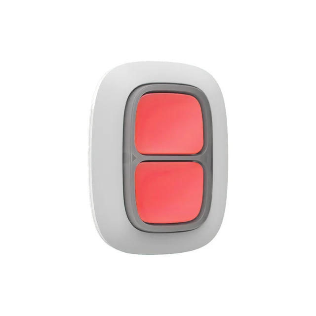 Buton de panica wireless Ajax DoubleButton WH, 2 butoane, 868 MHz, RF 1300 m, alb