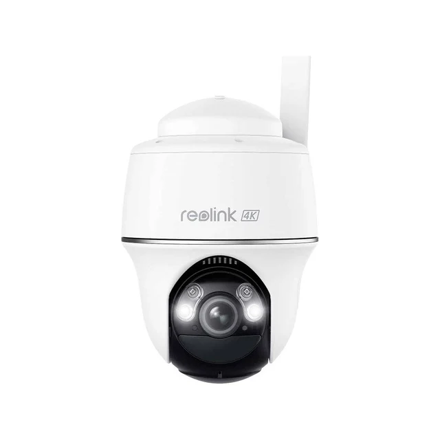 Camera supraveghere wireless rotativa GSM 4G LTE PT Reolink Go PT Ultra G440, 8 MP, IR/lumina alba 10 m, PIR 10 m, acumulator 6000 mAh, alarma personalizabila, microfon si difuzor, slot c…