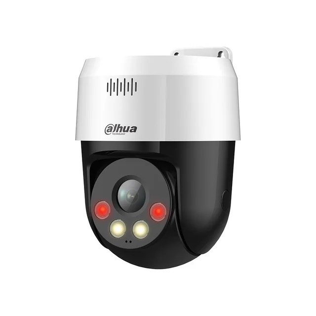 Camera supraveghere IP Dome PT cu iluminare duala Dahua WizSense Active Deterrence SD2A300NB-GNY-A-PV-0400, 3 MP, 4 mm, lumina alba 30 m, IR 30 m, microfon si difuzor, slot card, alarma, …